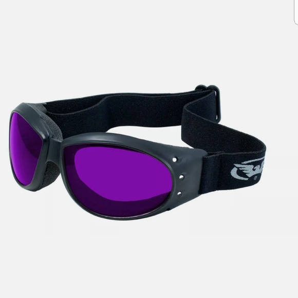 Men Purple Motorcycle Goggles Mini Bike Ride Trike - Picture 2 of 11